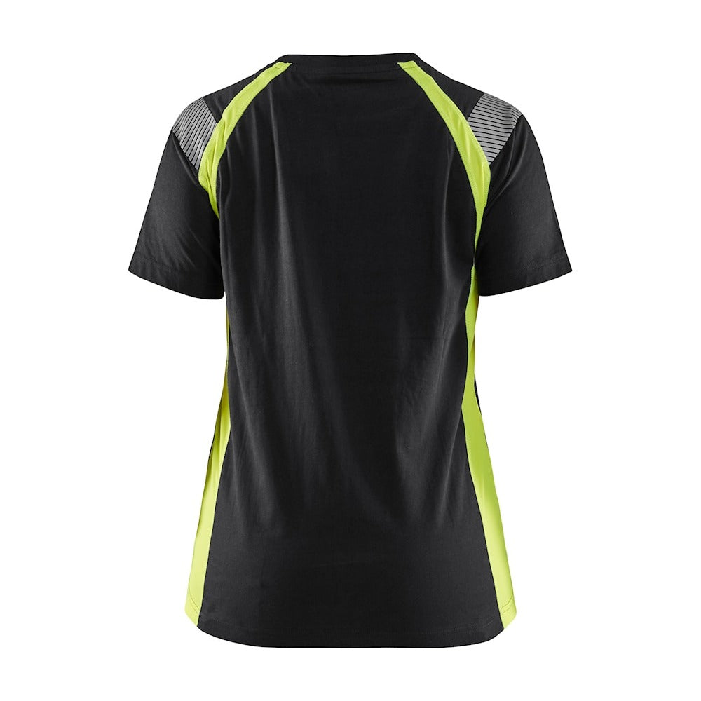 Blaklader Women's T-Shirt 3402 #colour_black-hi-vis-yellow