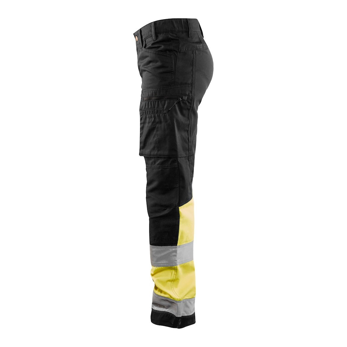 Blaklader Women's Hi-Vis Trousers with Stretch 7161 #colour_black-hi-vis-yellow