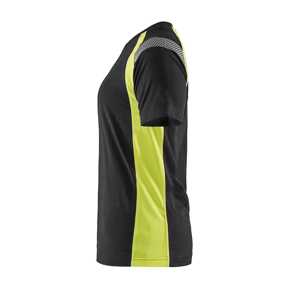 Blaklader Women's T-Shirt 3402 #colour_black-hi-vis-yellow