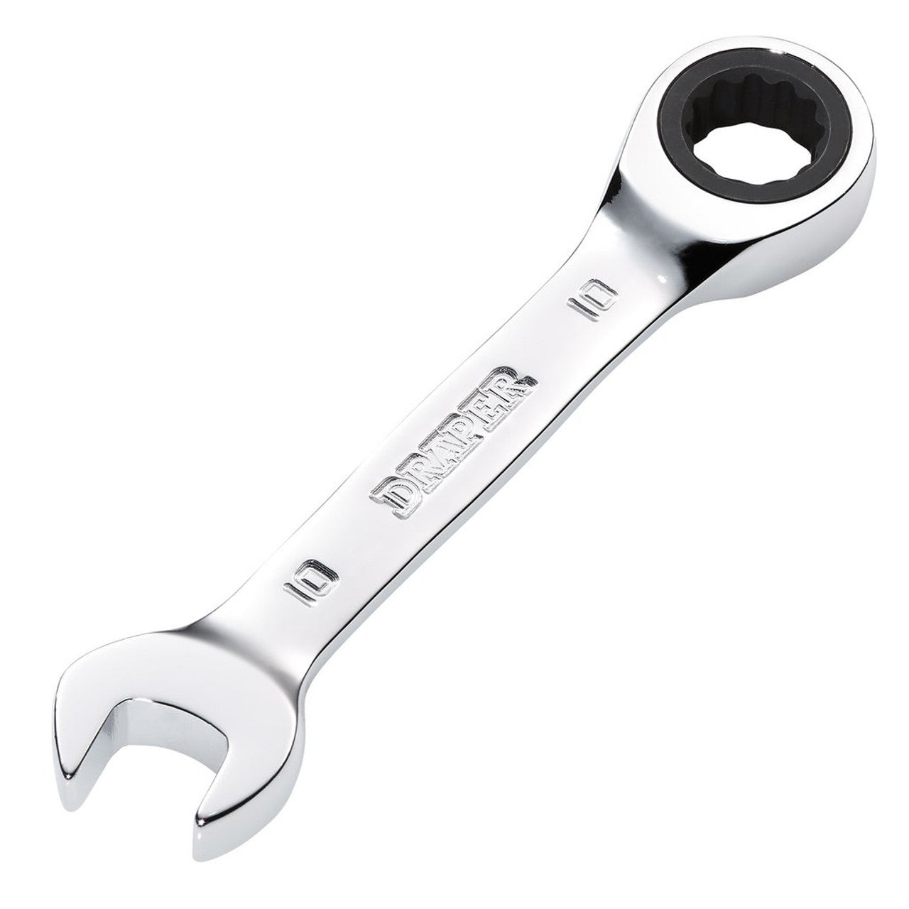 Draper Tools HI-TORQ® Metric Stubby Ratchet Combination Spanner, 10mm