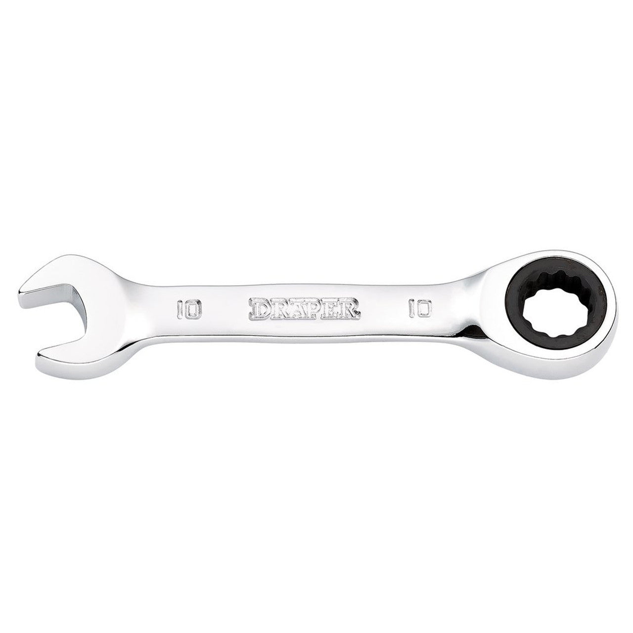 Draper Tools HI-TORQ® Metric Stubby Ratchet Combination Spanner, 10mm