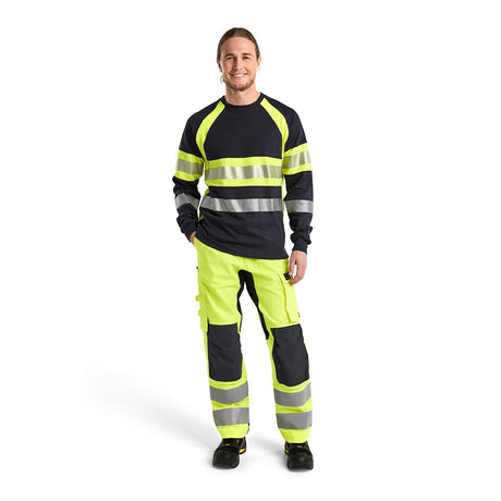 Blaklader Trousers Multinorm Inherent with Stretch 1788 #colour_hi-vis-yellow-navy-blue