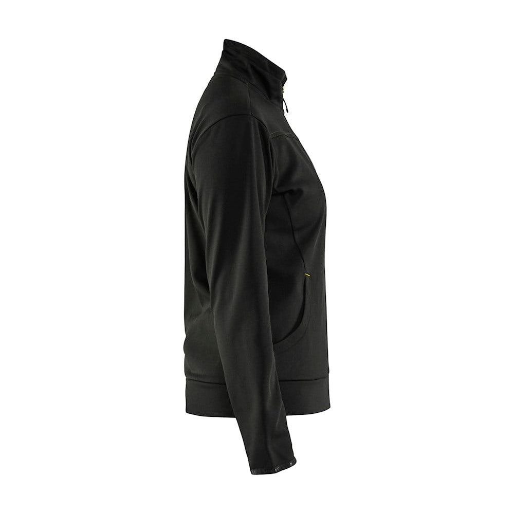 Blaklader Women's Sweatshirt with Full Zip 3394 #colour_black-hi-vis-yellow