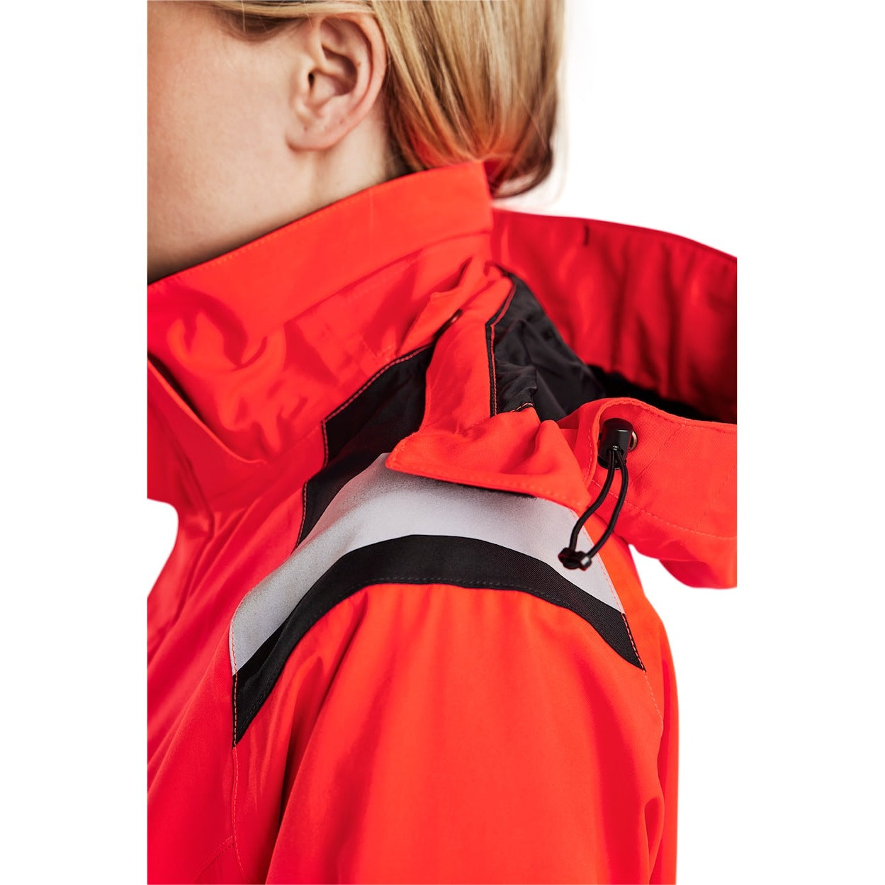 Blaklader Women's Hi-Vis Shell Jacket 4904 #colour_red-hi-vis-black