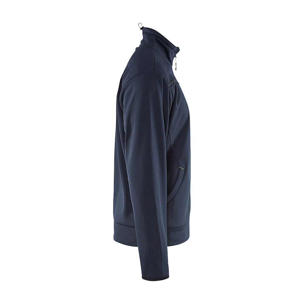 Blaklader Sweatshirt with Full Zip 3362 #colour_dark-navy-yellow
