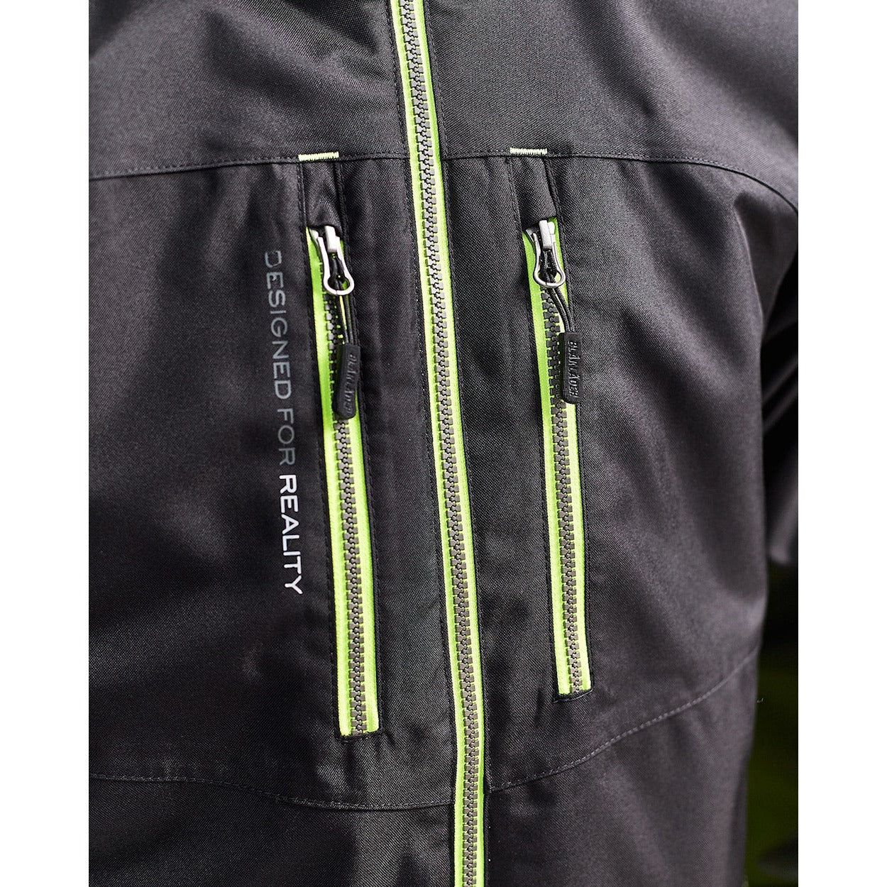 Blaklader Lightweight Lined Functional Jacket 4890 #colour_black-hi-vis-yellow