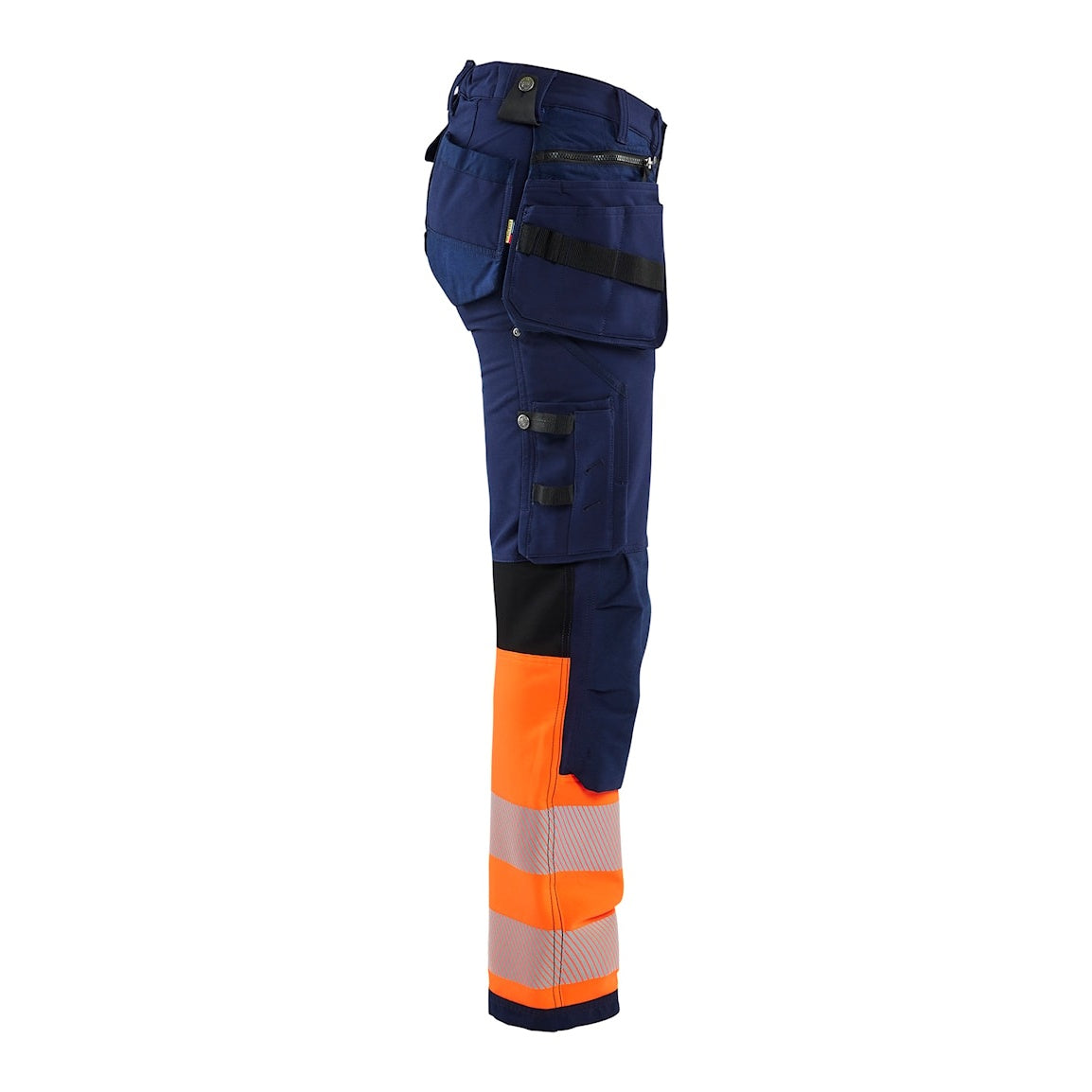 Blaklader Women's Hi-Vis 4-Way-Stretch Trousers 7193 #colour_navy-blue-orange