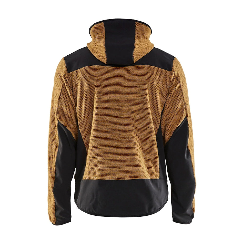 Blaklader Knitted Jacket with Softshell 5940 #colour_honey-gold-black