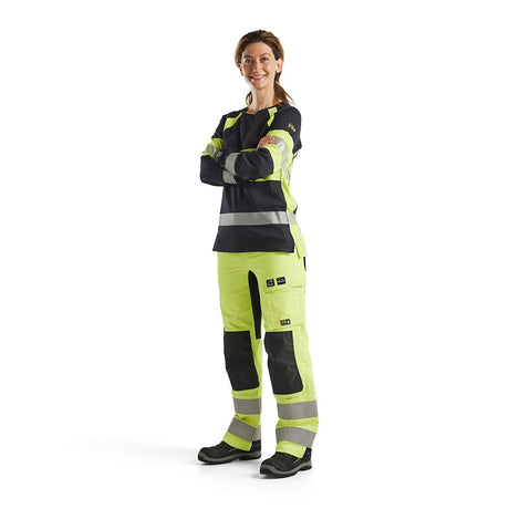 Blaklader Trousers Multinorm Inherent with Stretch Women 7191 #colour_hi-vis-yellow-navy-blue