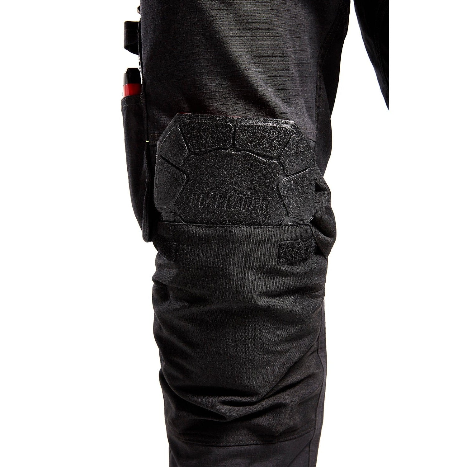 Blaklader Service Trousers with Stretch And Nail Pockets 1496 #colour_black-hi-vis-yellow