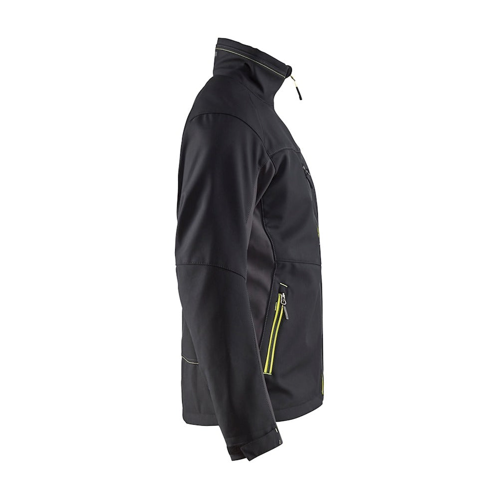Blaklader Softshell Jacket 4950 #colour_black-hi-vis-yellow