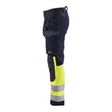 Blaklader Trousers Multinorm Inherent with Stretch Women 7185 #colour_navy-blue-hi-vis-yellow