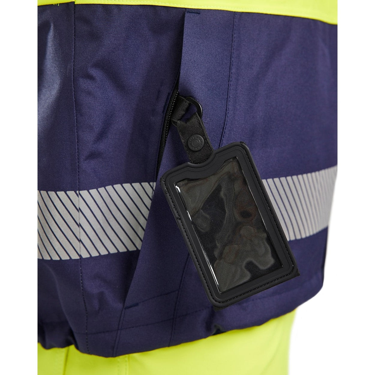 Blaklader Shell Jacket Hi-Vis 4435 #colour_hi-vis-yellow-navy-blue
