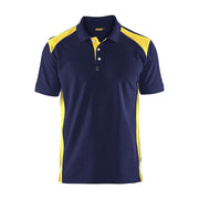 Blaklader Polo Shirt 3324 #colour_navy-blue-hi-vis-yellow