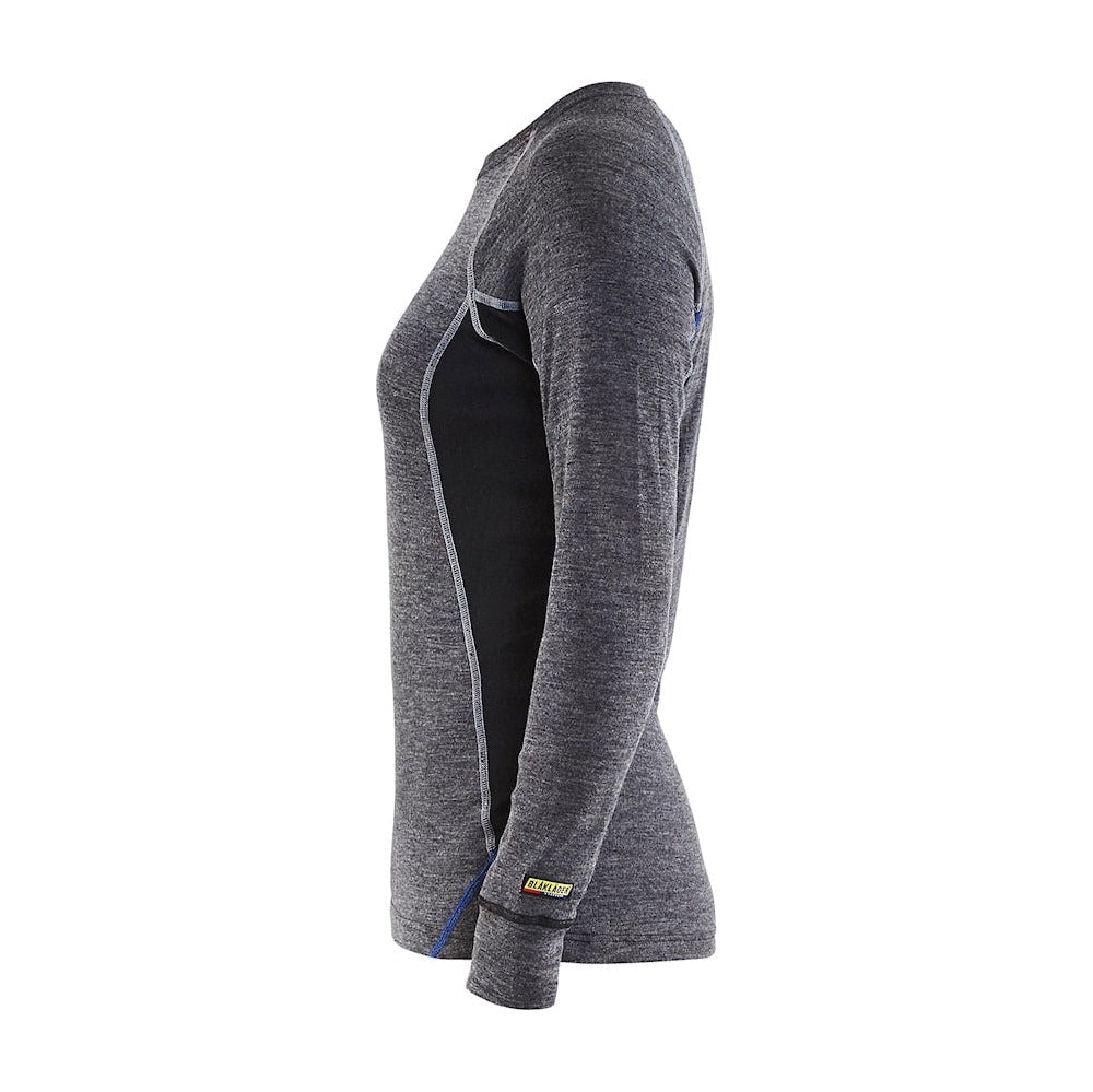 Blaklader Women's Underwear Top Warm 100% Merino 7200 #colour_mid-grey-black