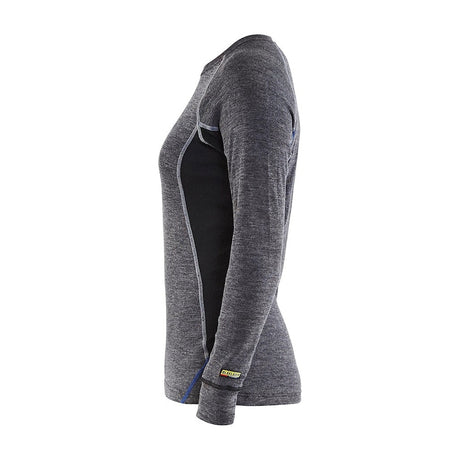 Blaklader Women's Underwear Top Warm 100% Merino 7200 #colour_mid-grey-black