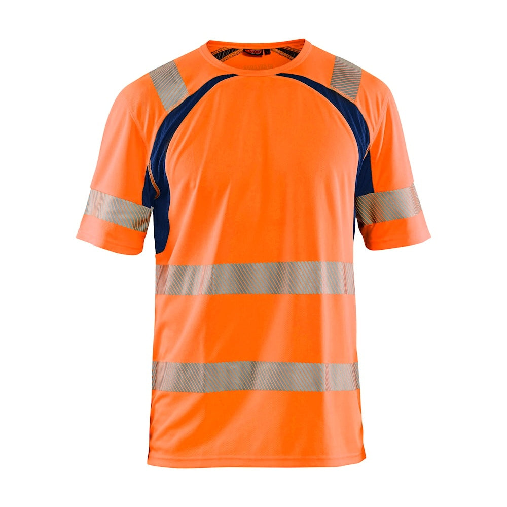 Blaklader Uv Hi-Vis T-Shirt 3397 #colour_orange-navy-blue