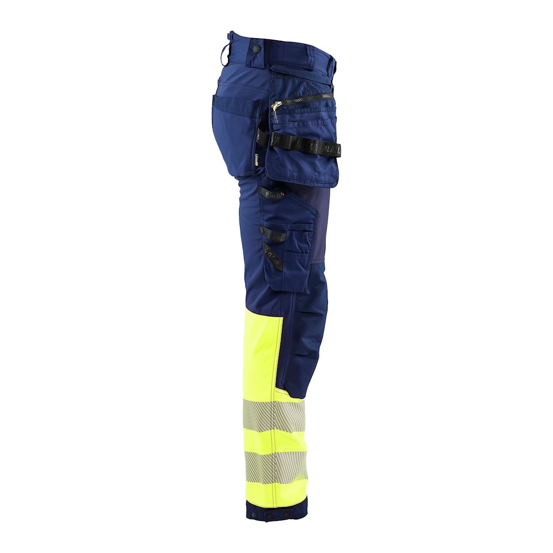 Blaklader Softshell Hi-Vis Trousers 1821 #colour_navy-blue-hi-vis-yellow