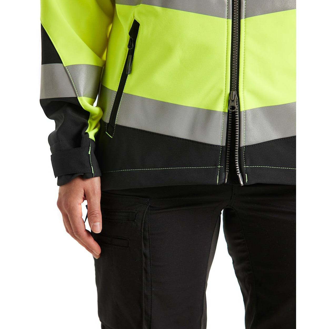 Blaklader Women's Hi-Vis Softshell Jacket 4791 #colour_hi-vis-yellow-black