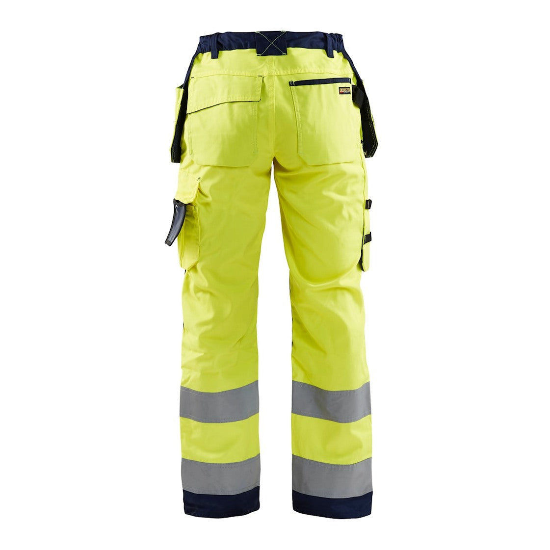Blaklader Women's Hi-Vis Trousers 7156 #colour_hi-vis-yellow-navy-blue