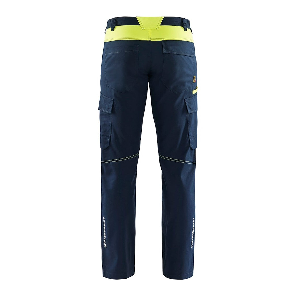 Blaklader Industry Trousers Stretch 1444 - Black/Hi-vis yellow #colour_black-hi-vis-yellow