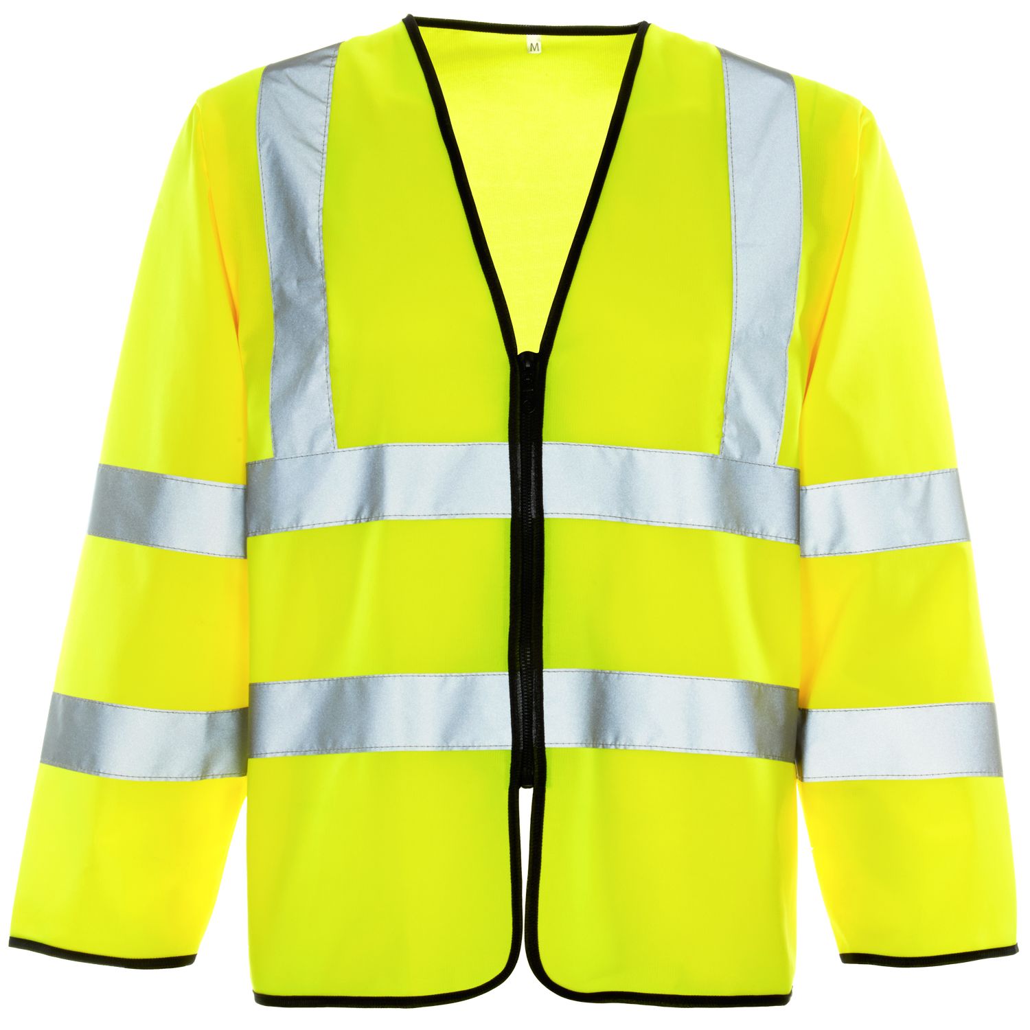 Supertouch Hi Vis Yellow Long Sleeved Zip Vest - ID Pocket
