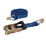 Silverline Rubber-Handled Ratchet Tie Down Strap J-Hook 6m x 38mm - Rated 1000kg/Capacity 2000kg