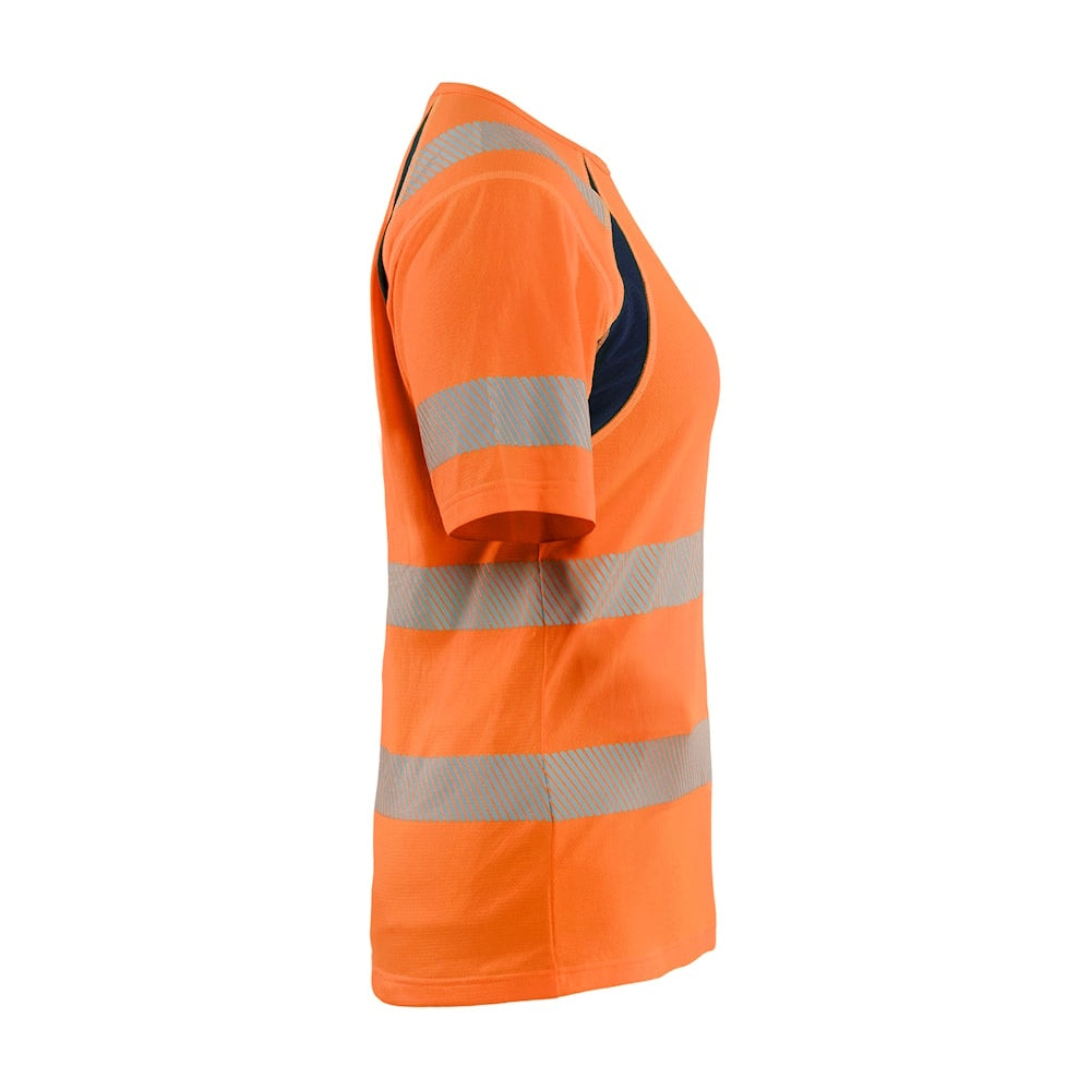 Blaklader T-Shirt Hi-Vis Women 3503 #colour_orange-navy-blue