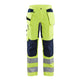 Blaklader Women's Hi-Vis Trousers with Stretch 7163 #colour_hi-vis-yellow-navy-blue