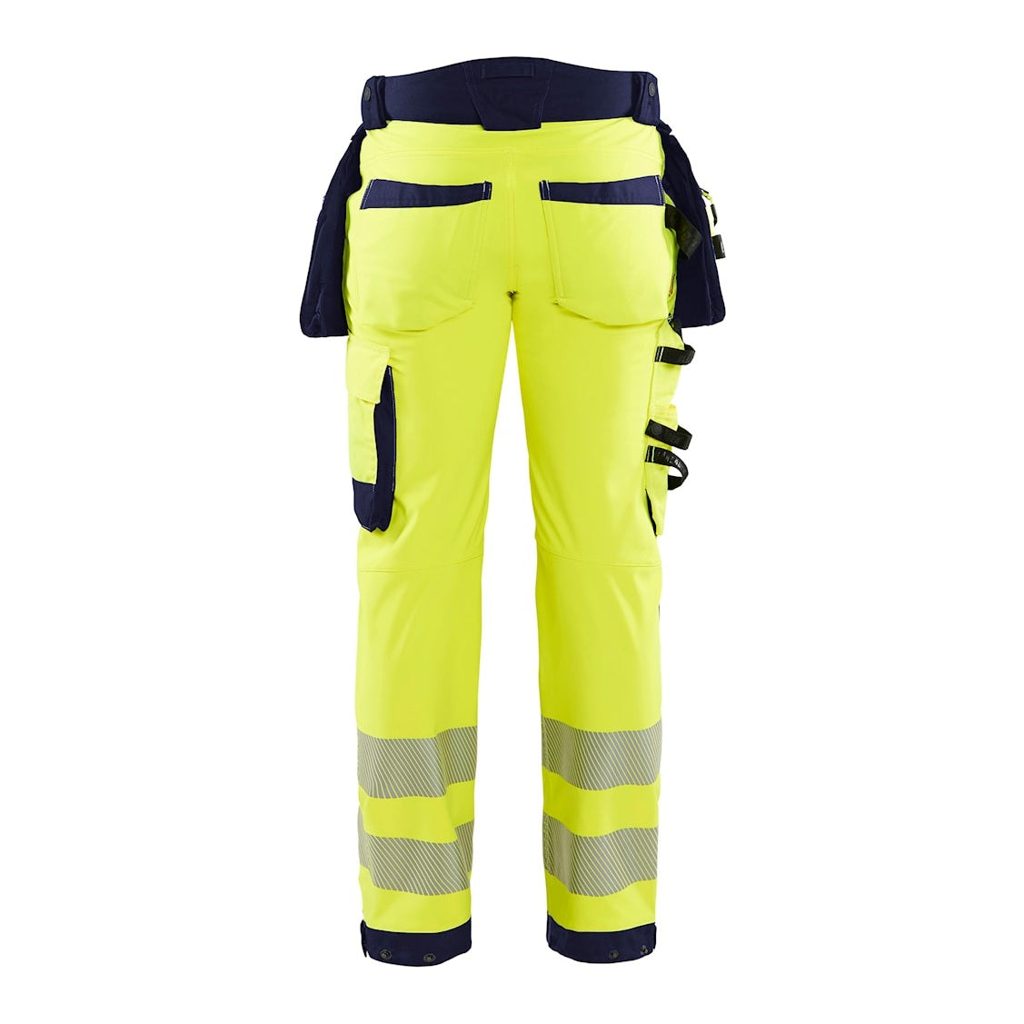 Blaklader Softshell Hi-Vis Trousers 1820 #colour_hi-vis-yellow-navy-blue