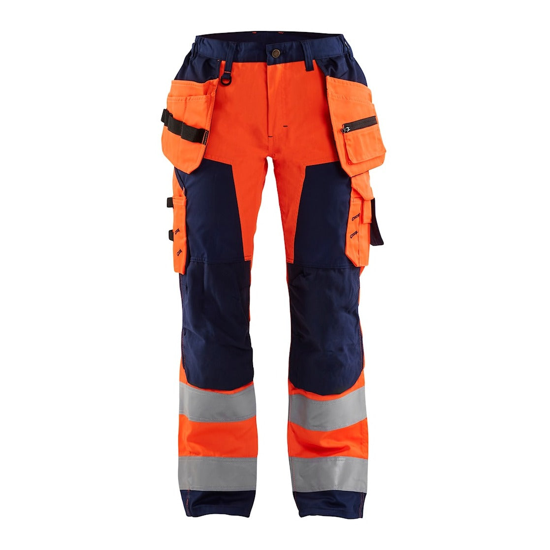 Blaklader Women's Hi-Vis Trousers 7156 #colour_orange-navy-blue