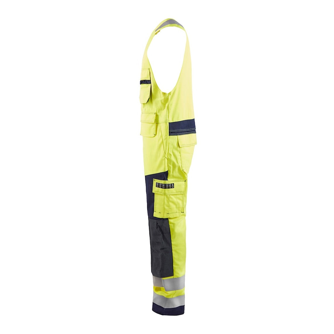 Blaklader Multinorm Sleeveless Overall 2678 #colour_hi-vis-yellow-navy-blue
