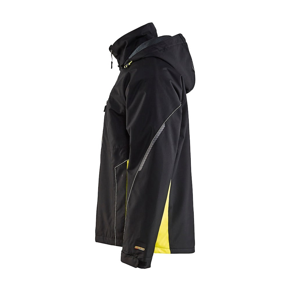 Blaklader Lightweight Lined Functional Jacket 4890 #colour_black-hi-vis-yellow