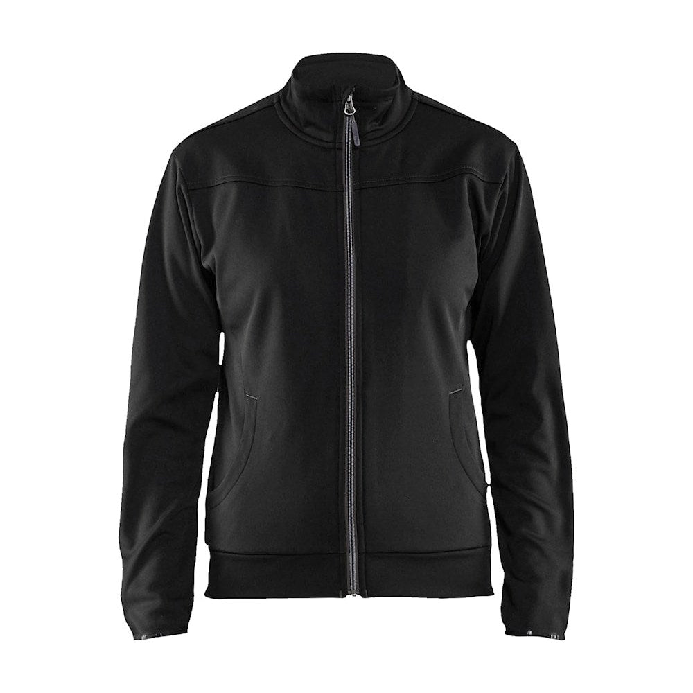 Blaklader Women's Sweatshirt with Full Zip 3394 #colour_black-dark-grey