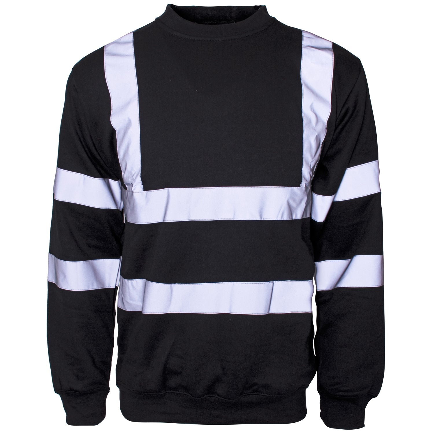 Supertouch Hi Vis Black Crew Neck Sweatshirt