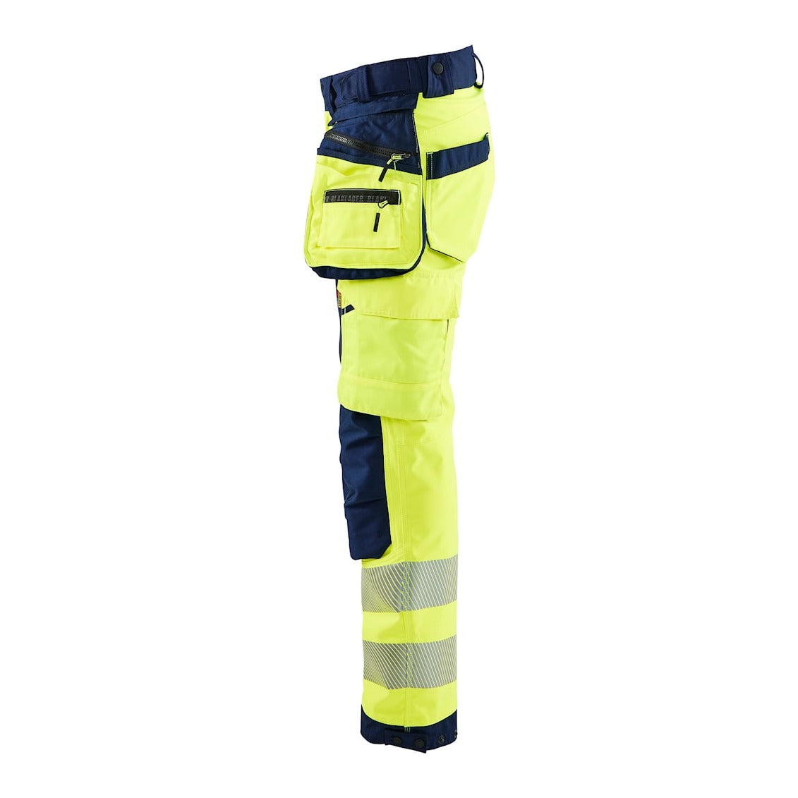 Blaklader Softshell Hi-Vis Trousers Women 7118 #colour_hi-vis-yellow-navy-blue