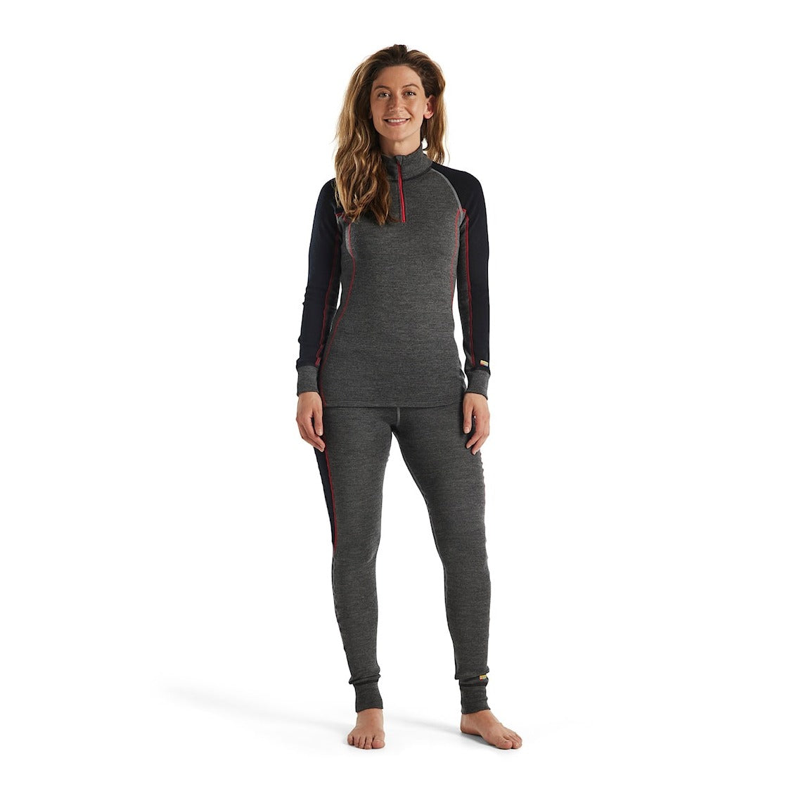 Blaklader Women's Zip-Up Thermal Top Xwarm 7299 #colour_mid-grey-black
