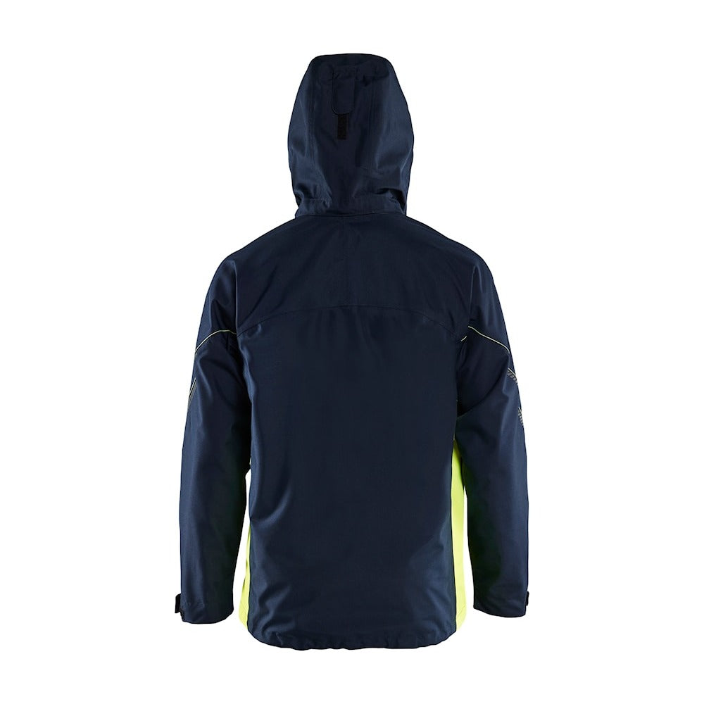 Blaklader Shell Jacket 4790 #colour_dark-navy-blue-hi-vis-yellow