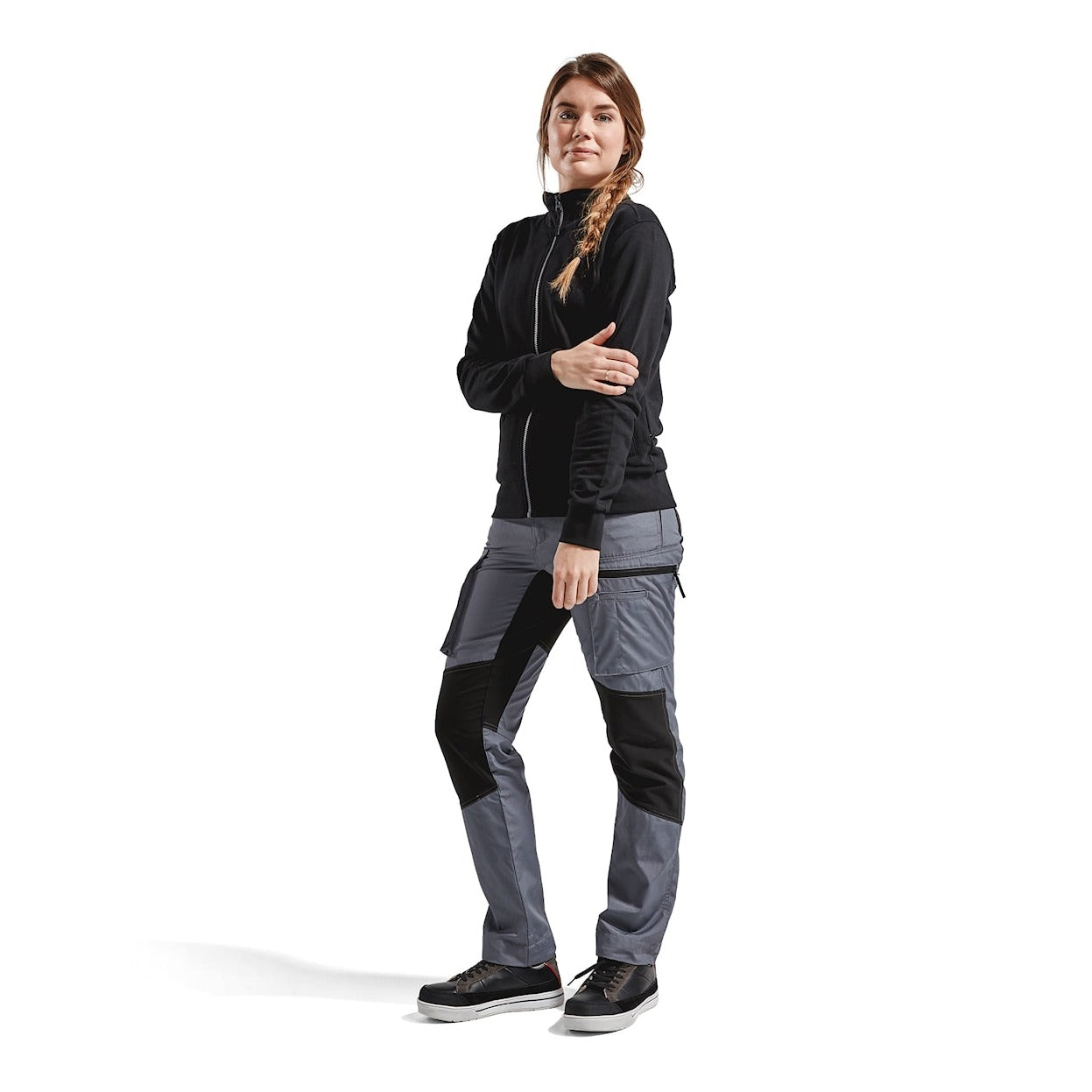 Blaklader Women's Service Trousers Stretch 71591845 #colour_grey-black