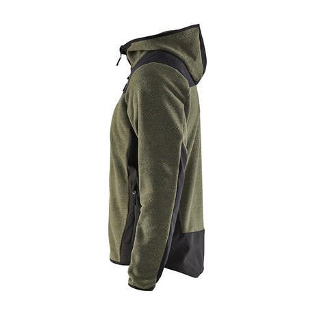 Blaklader Knitted Jacket with Softshell 5940 #colour_autumn-green-black