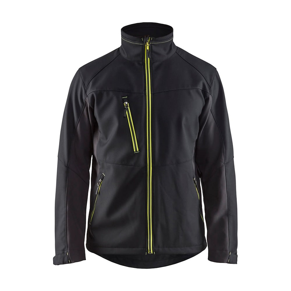 Blaklader Softshell Jacket 4950 #colour_black-hi-vis-yellow