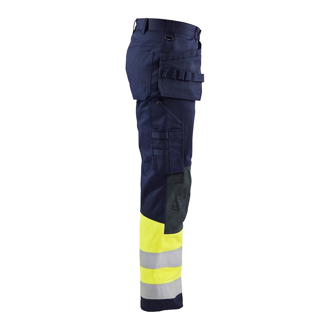 Blaklader Multinorm Craftsman Trousers 1479 #colour_navy-blue-hi-vis-yellow