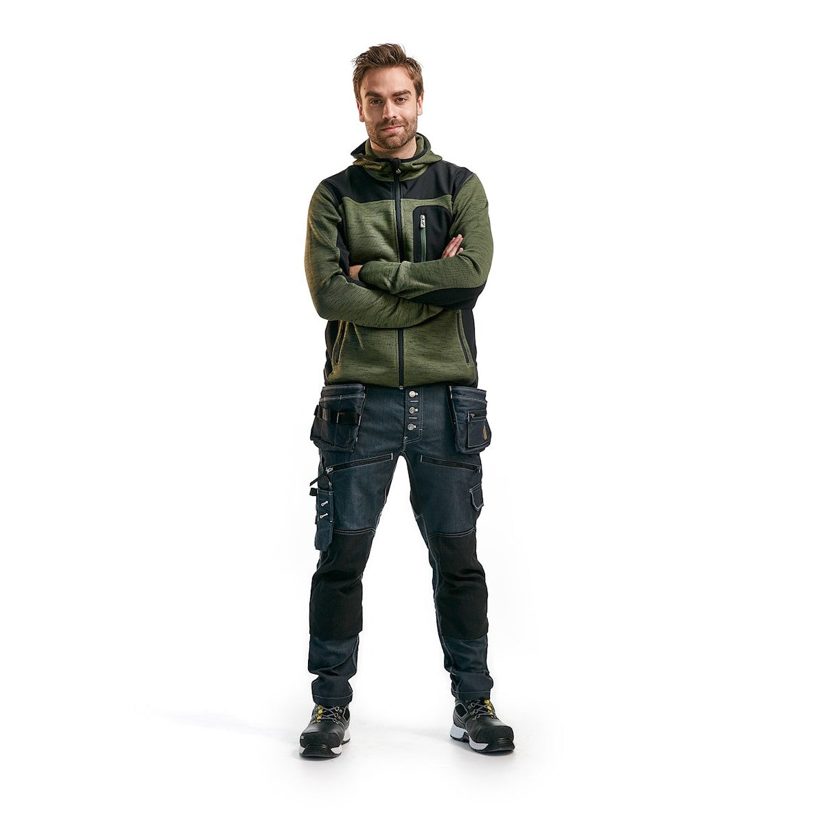 Blaklader Knitted Jacket 4930 #colour_army-green-black