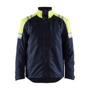 Blaklader Winter Jacket Inherent Steel 4515 #colour_navy-blue-hi-vis-yellow