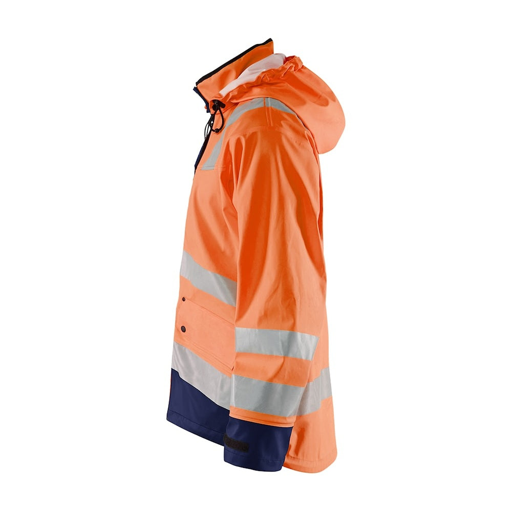 Blaklader Rain Jacket Hi-Vis Level 3 4327 #colour_orange-navy-blue
