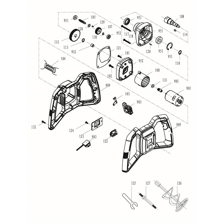 Einhell Power X-Change 18V Paint/Mortar Mixer - Body Only