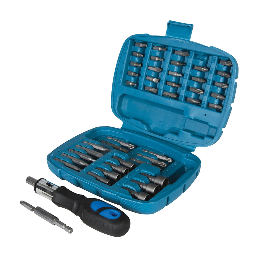 Silverline Ratchet Screwdriver Bit & Socket Set 45Pce