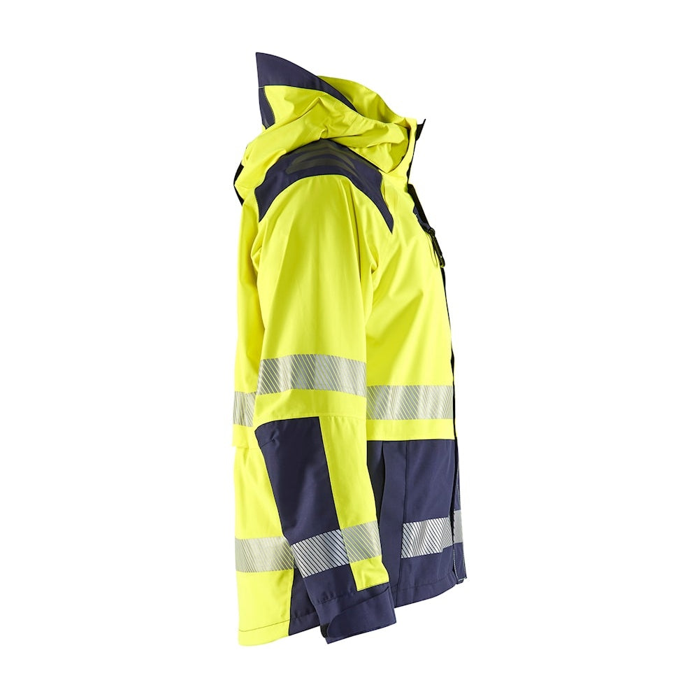 Blaklader Shell Jacket Hi-Vis 4435 #colour_hi-vis-yellow-navy-blue