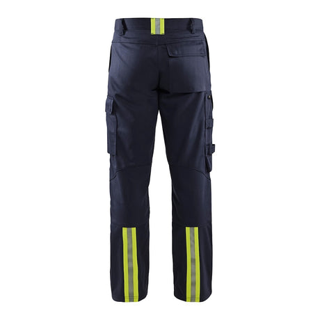 Blaklader Welding Trousers 1701 #colour_navy-blue-hi-vis-yellow