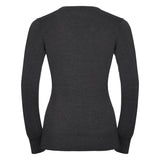 Russell Collection Women's V-Neck Knitted Sweater